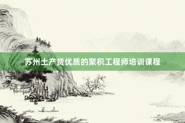 苏州土产货优质的聚积工程师培训课程